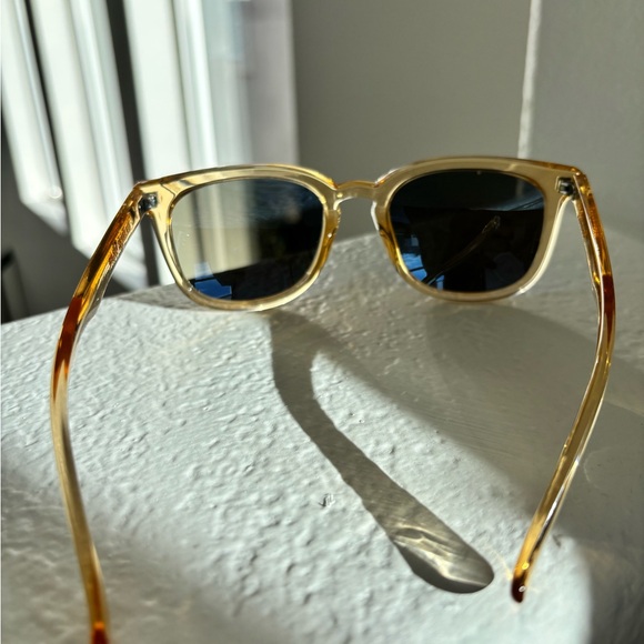 Knockaround Polarized Paso Robles Glossy Blonde Sunglasses with Blue Lenses - Picture 3 of 5